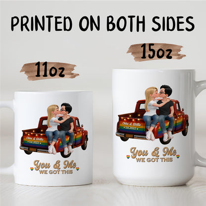 UPST86 LGBT+ Couple Truck You & Me We Got This - Personalized White Mug Accent Mug