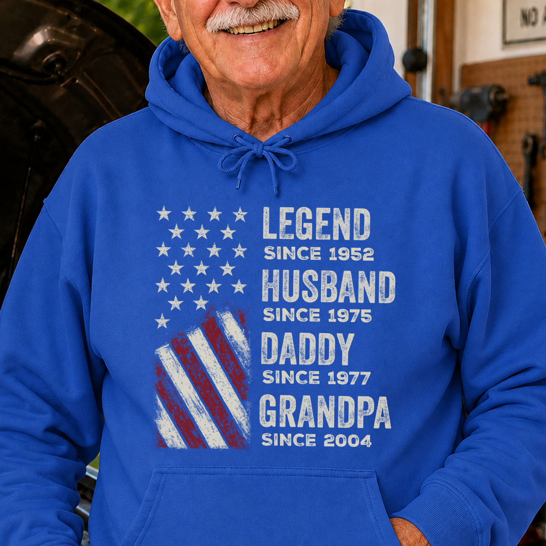 VPST27 Legend Husband Daddy Grandpa - Personalized T-shirt Hoodie