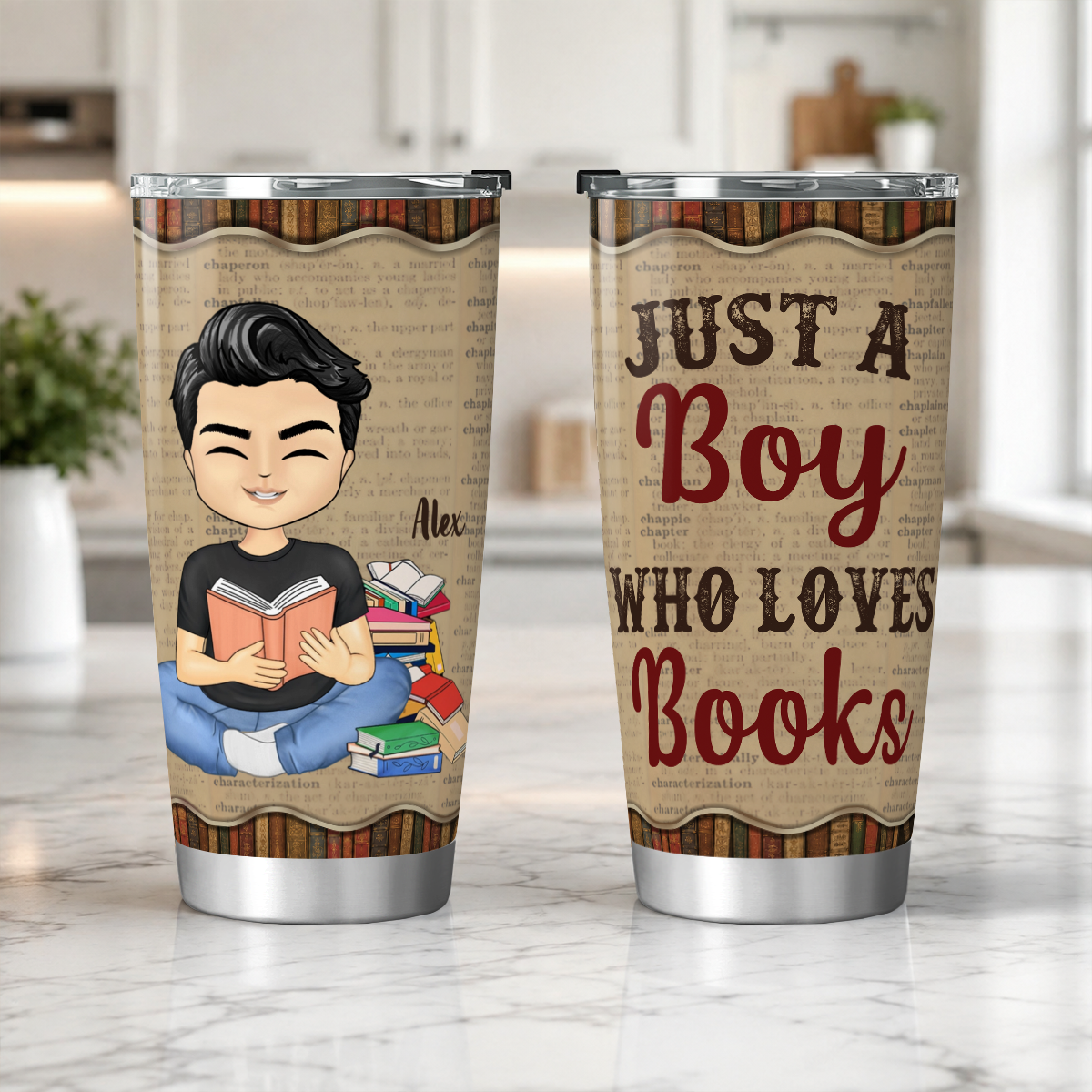 APST09 Just A Girl Who Loves Books - Personalized Custom Tumbler