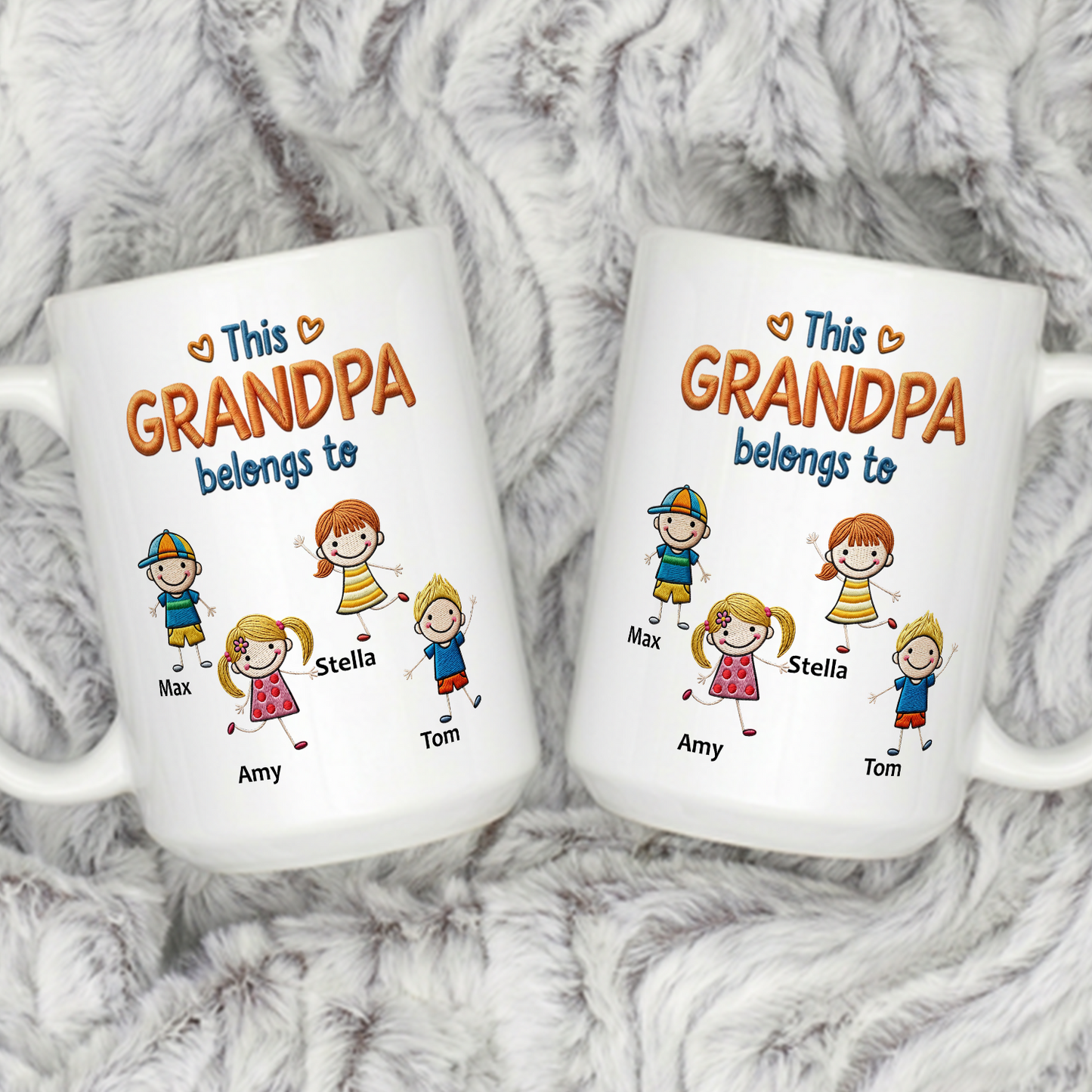 VPST12 This Grandpa Belong To Embroidery Effect - Personalized Mug