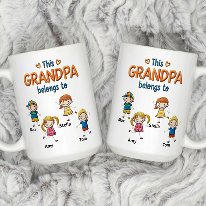 VPST12 This Grandpa Belong To Embroidery Effect - Personalized Mug