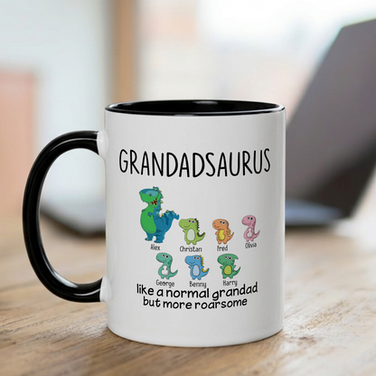 VPST08 Grandpasaurus And Kids Funny - Personalized White Mug Accent Mug
