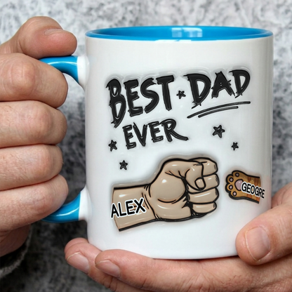 VPST11 Best Dad Ever 3D Inflated Effect - Personalized Mug