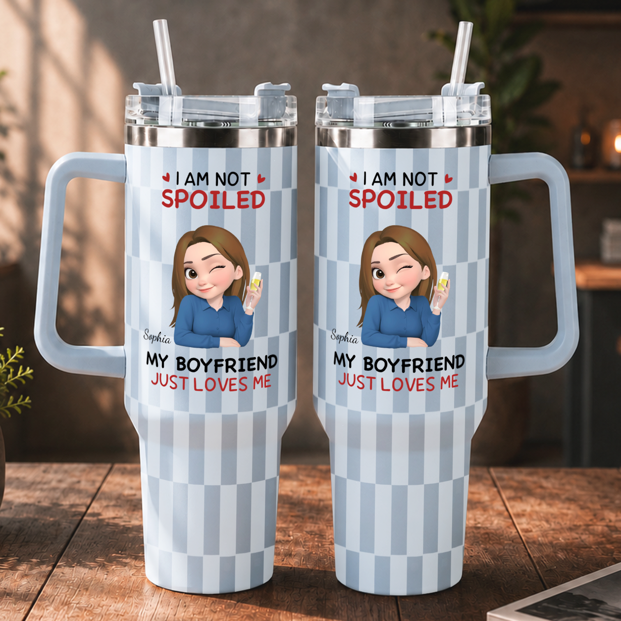 VPST73 I'm Not Spoiled My Husband Just Loves Me - Personalized 40oz Tumbler Handle Color