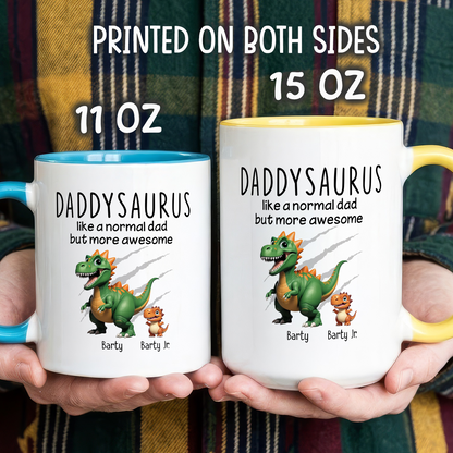 VPST07 Grandpasaurus And Kids Dinosaurs - Personalized White Mug Accent Mug