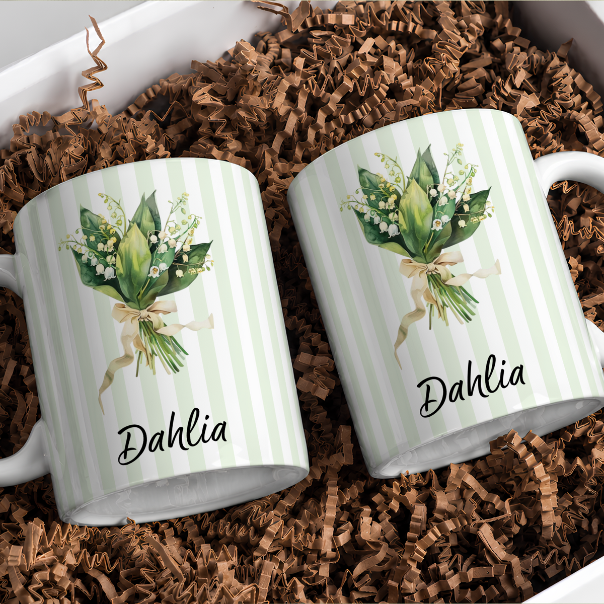 VPST75 Birth Flower Custom Name - Personalized White Mug Accent Mug