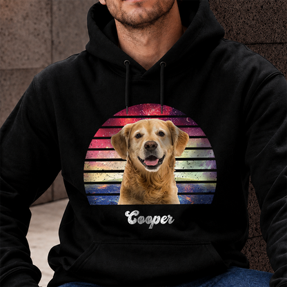 VPST38 Vintage Background Dog Cat Photo Upload - Personalized T-shirt Hoodie