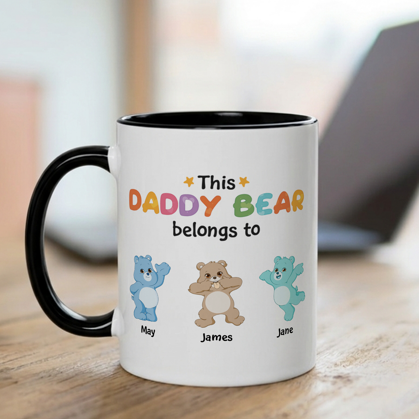 VPST02 This Mama/Papa Bear Belongs To - Personalized White Mug Accent Mug