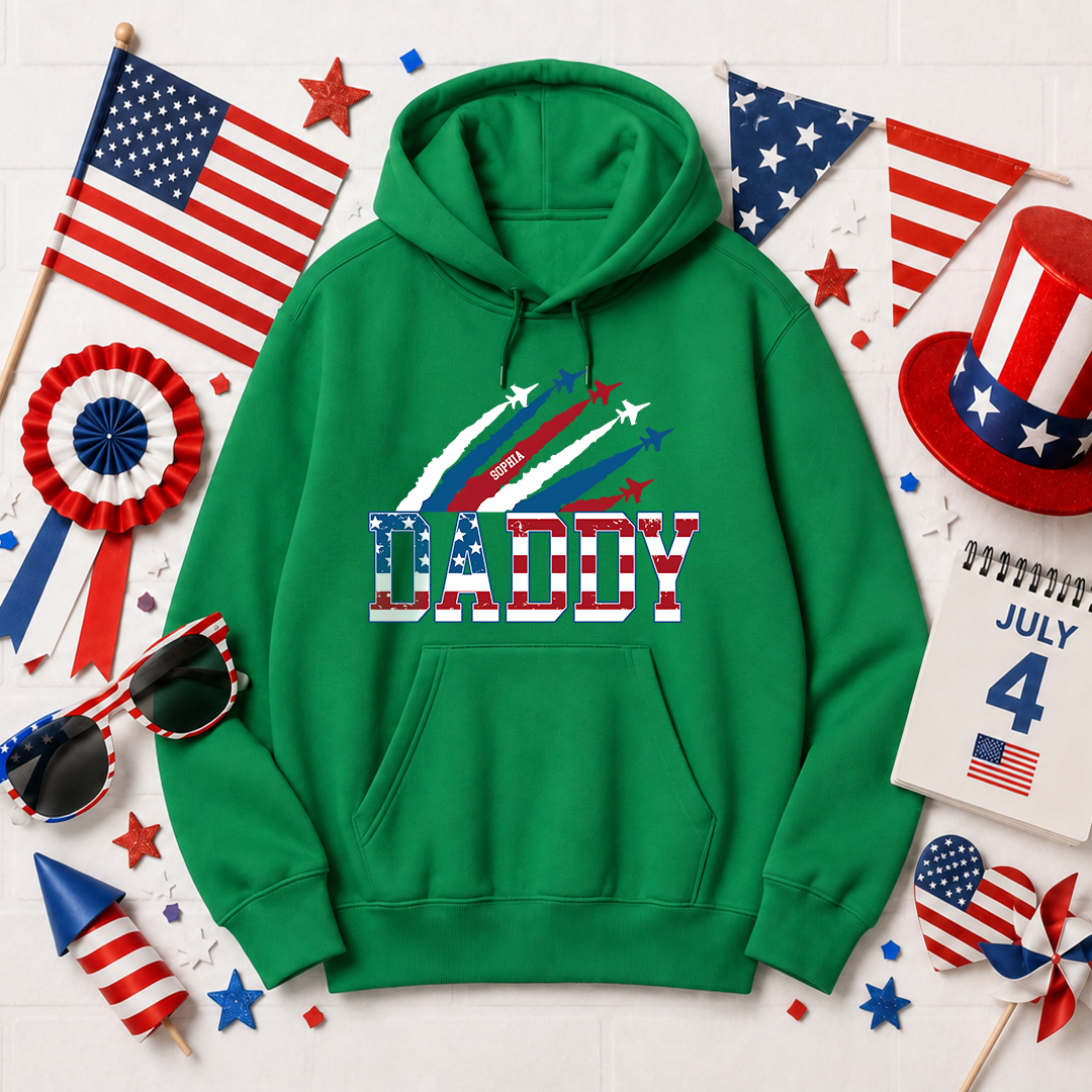 VPST28 American Flag Dad Grandpa - Personalized T-shirt Hoodie