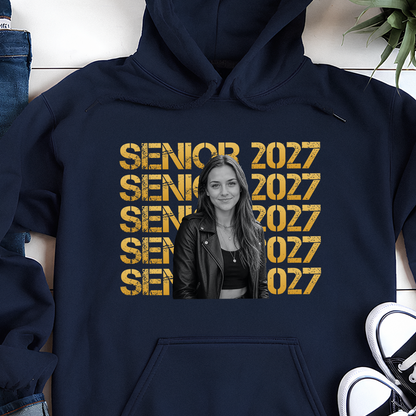 VPST66 Senior 2027 Custom Photo Upload Back To School - Personalized T-shirt Hoodie