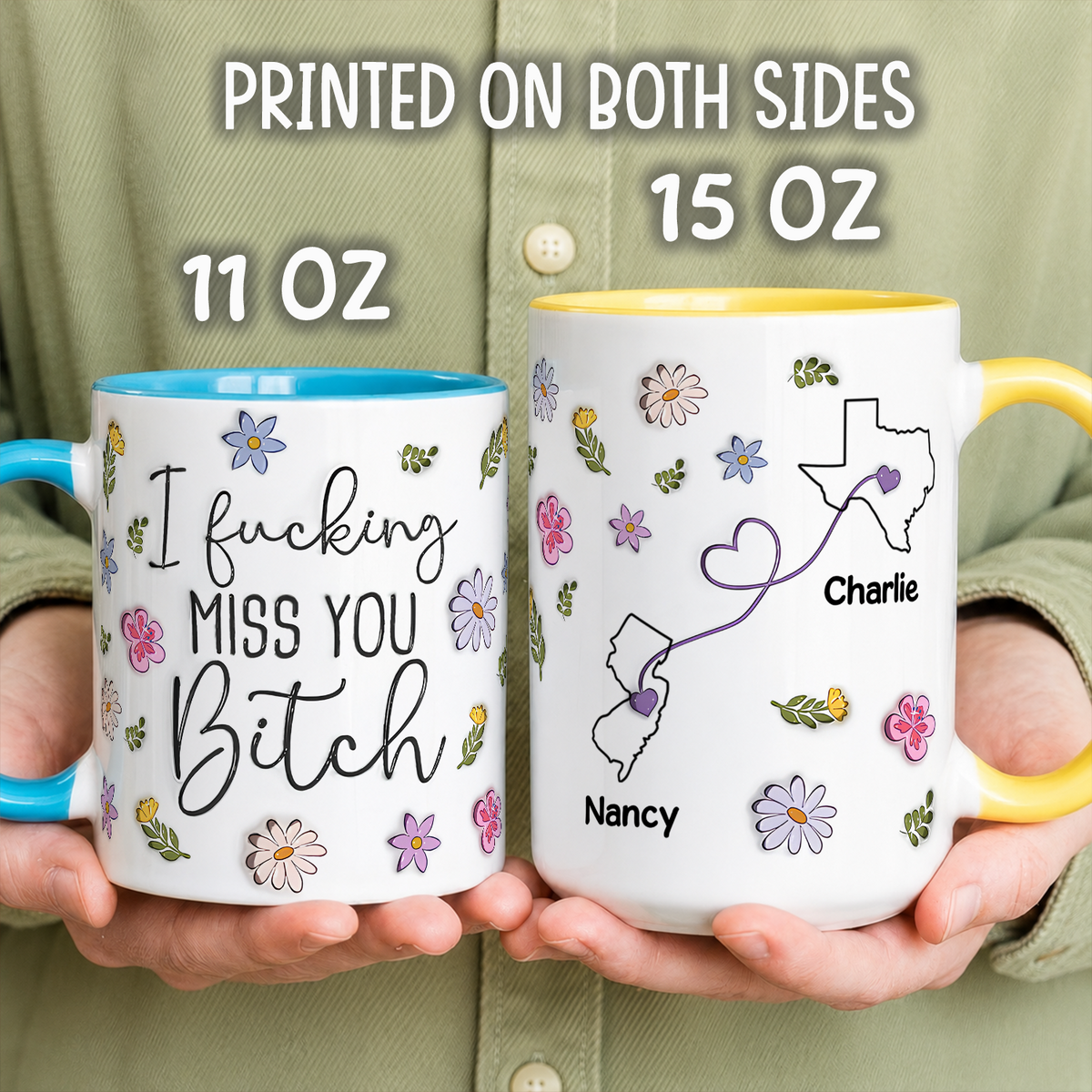 VPST80 I Miss You Bestie- 3D Inflated Effect Custom Personalized Mug