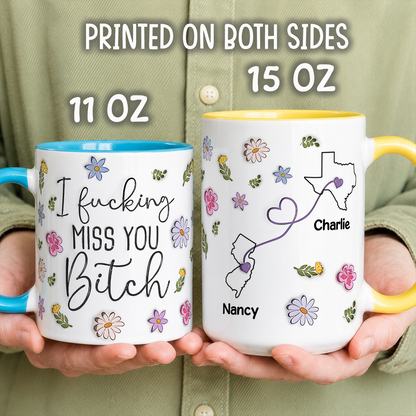 VPST80 I Miss You Bestie- 3D Inflated Effect Custom Personalized Mug