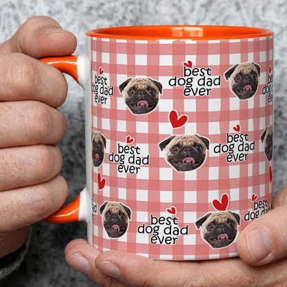 VPST40 Photo Upload Best Dog Dad Mom Ever - Personalized White Mug Accent Mug