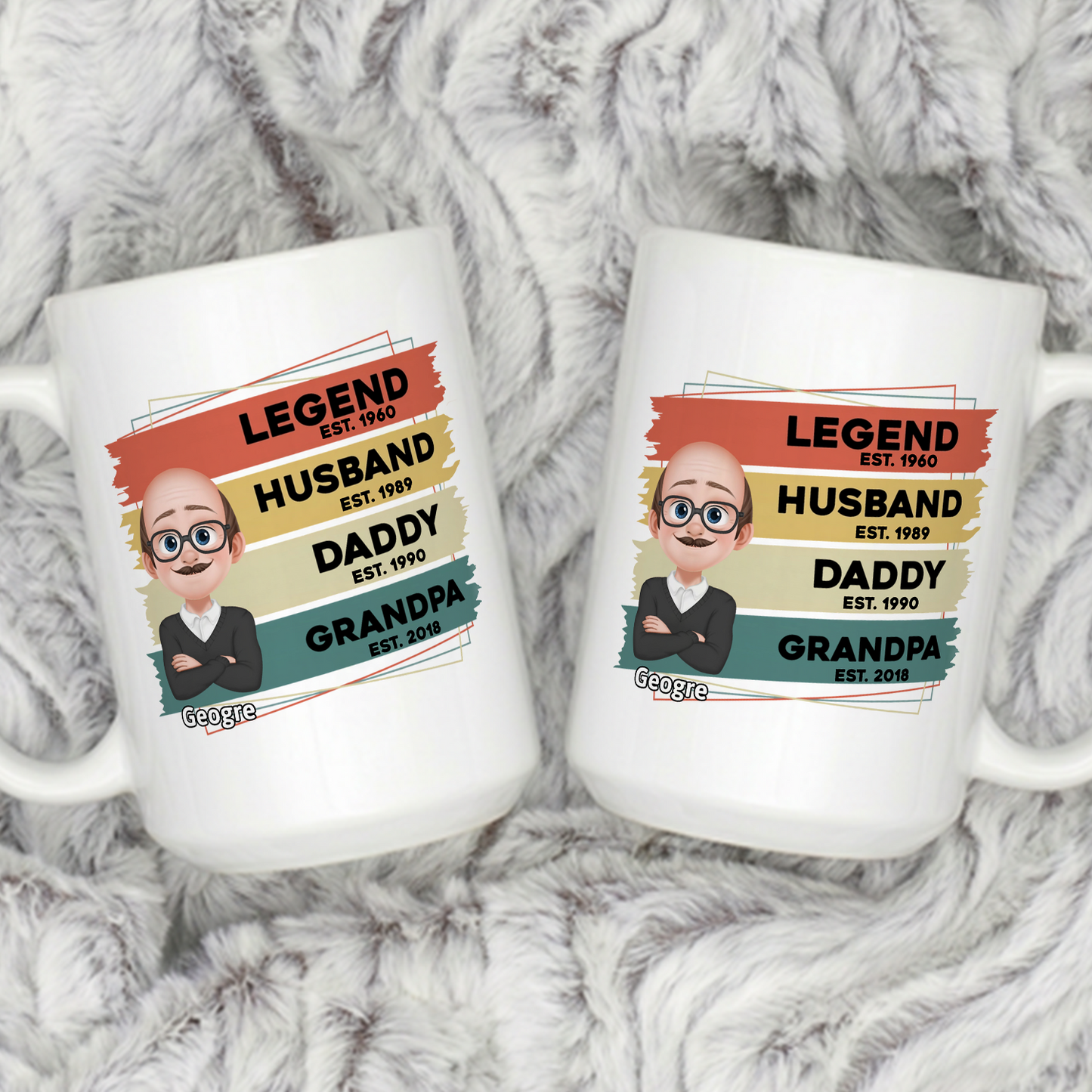 VPST21 Legend Husband Daddy  - Personalized White Mug Accent Mug