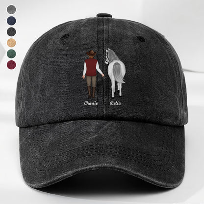 UPST93 Horse Lovers - Personalized Custom Wash Denim Cap