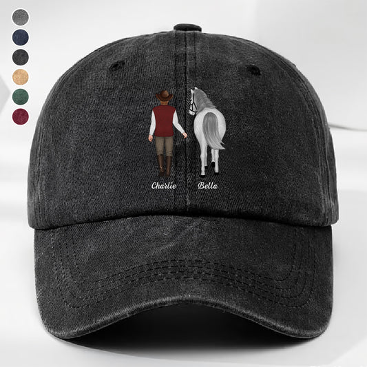 UPST93 Horse Lovers - Personalized Custom Wash Denim Cap