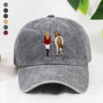 UPST93 Horse Lovers - Personalized Custom Wash Denim Cap