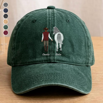 UPST93 Horse Lovers - Personalized Custom Wash Denim Cap