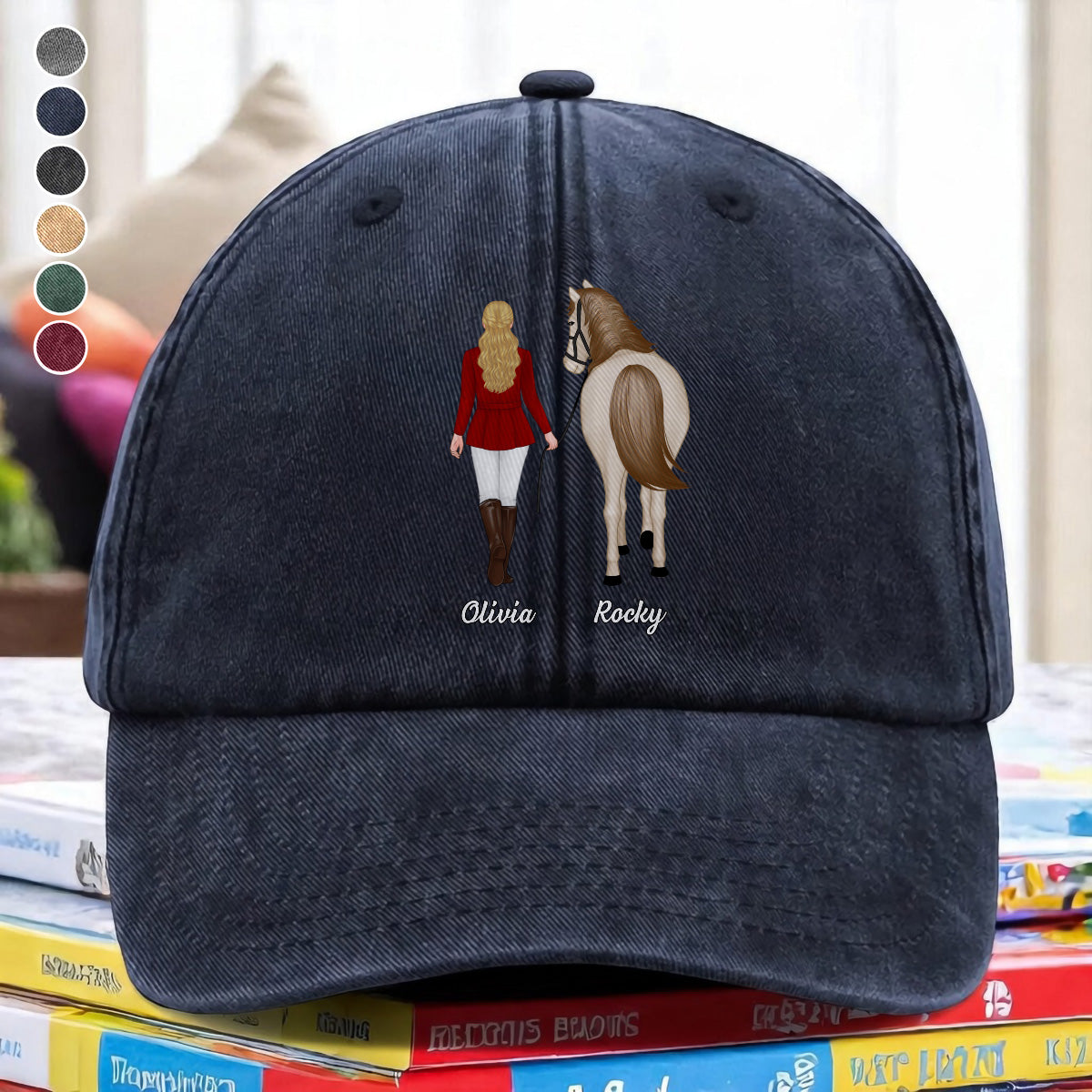 UPST93 Horse Lovers - Personalized Custom Wash Denim Cap