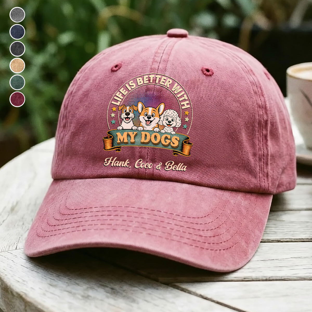 UPST94 Life Is Better With My Dog - Personalized Custom Wash Denim Cap