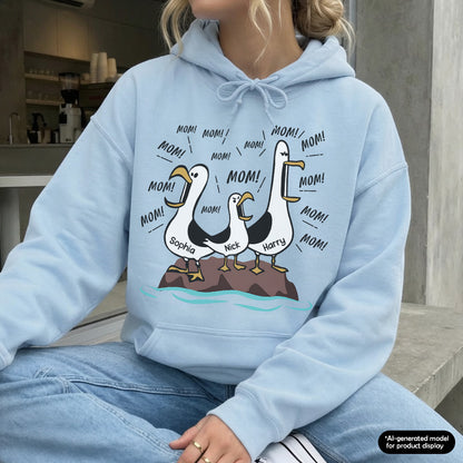 UPST97 Seagull Mom Mom Mom Funny - Personalized T-shirt Hoodie
