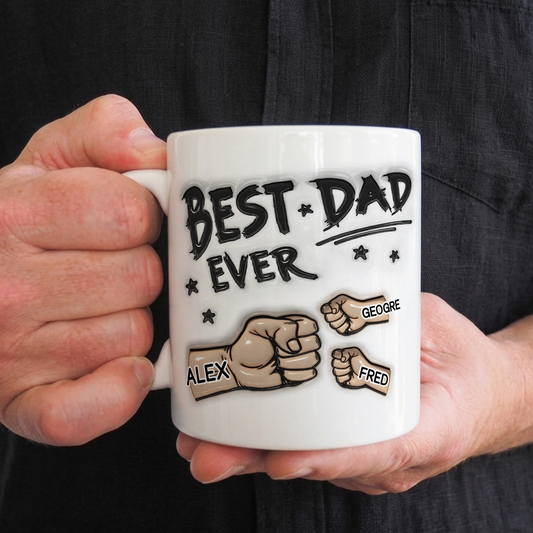 VPST11 Best Dad Ever 3D Inflated Effect - Personalized Mug