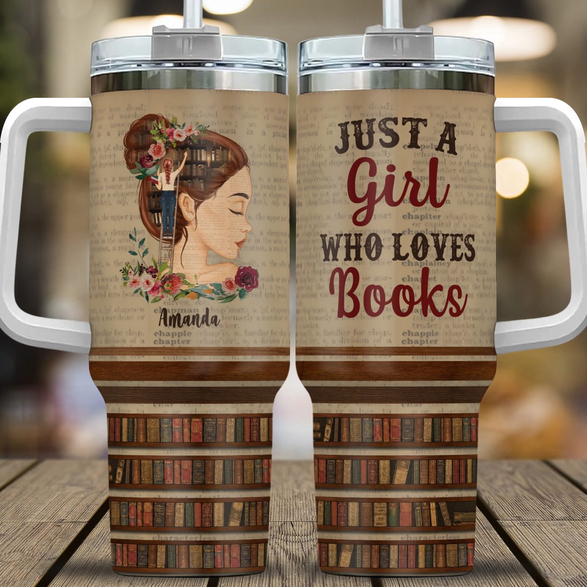 APST10 Just A Girl Who Loves Books - Personalized Custom Tumbler