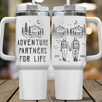 UPST81 Adventure Is Better When We're Lost Together - Personalized Custom Tumbler