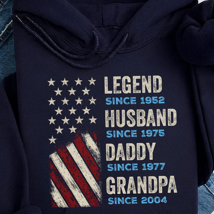 VPST27 Legend Husband Daddy Grandpa - Personalized T-shirt Hoodie