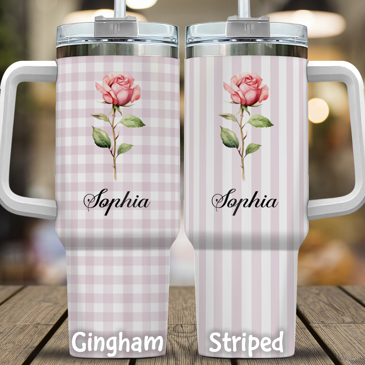 VPST75 Birth Flower Custom Name - Personalized Custom Tumbler
