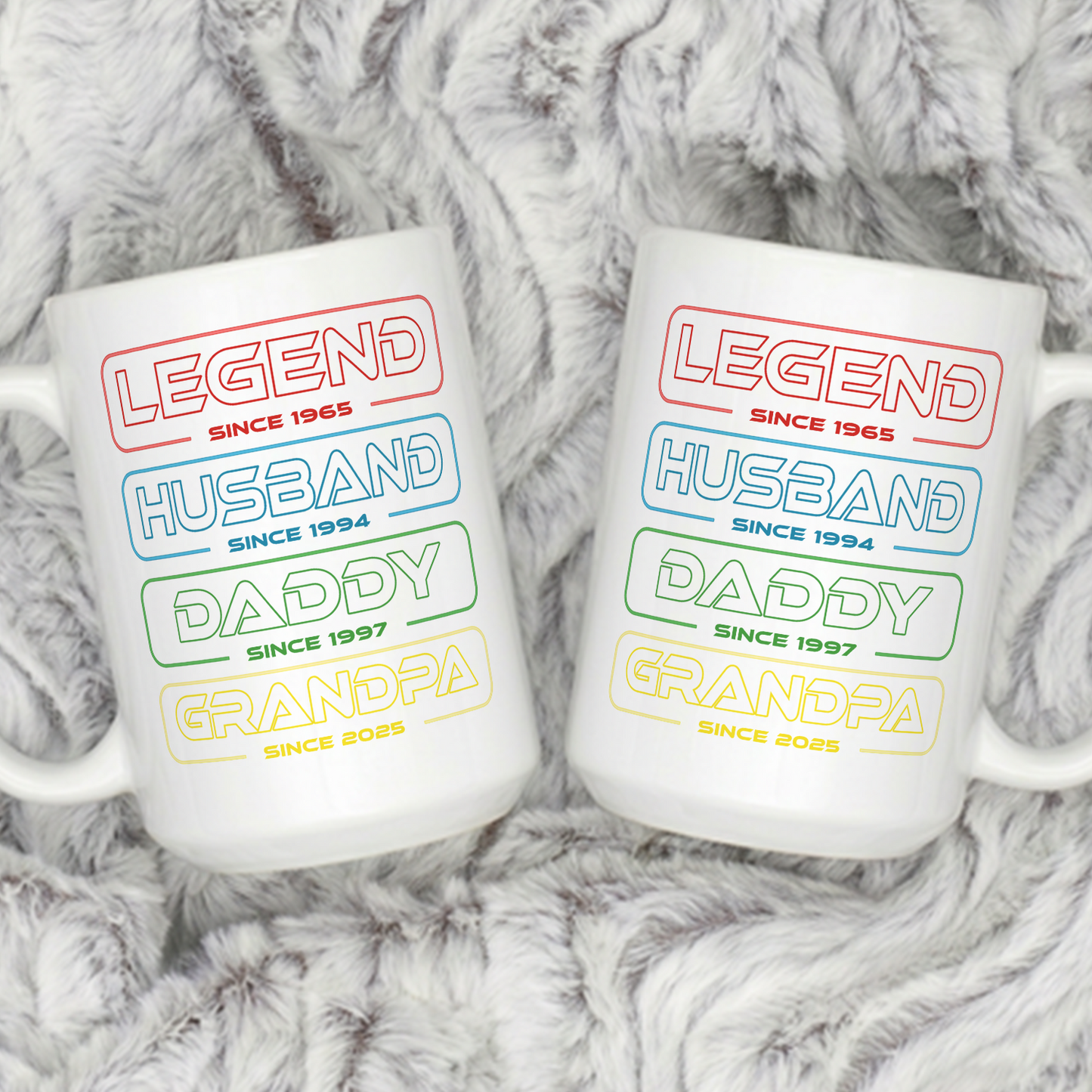 VPST16 Legend Husband Dad Grandpa  - Personalized White Accent Mug