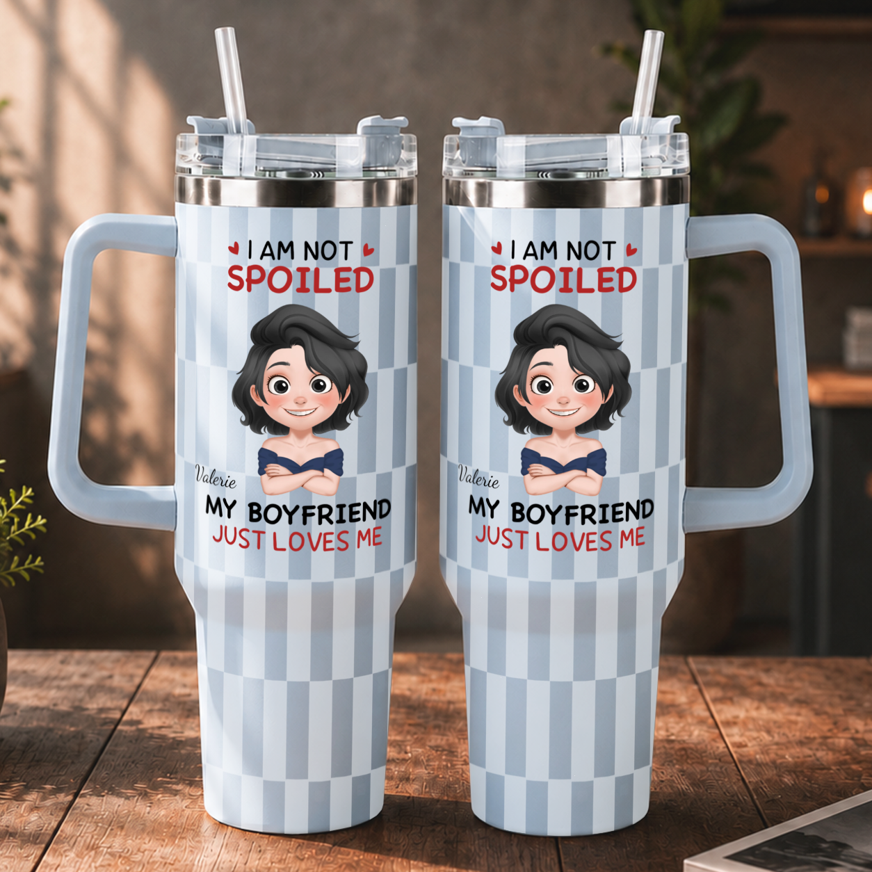 VPST71 I'm Not Spoiled My Husband Just Loves Me - Personalized 40oz Tumbler Handle Color