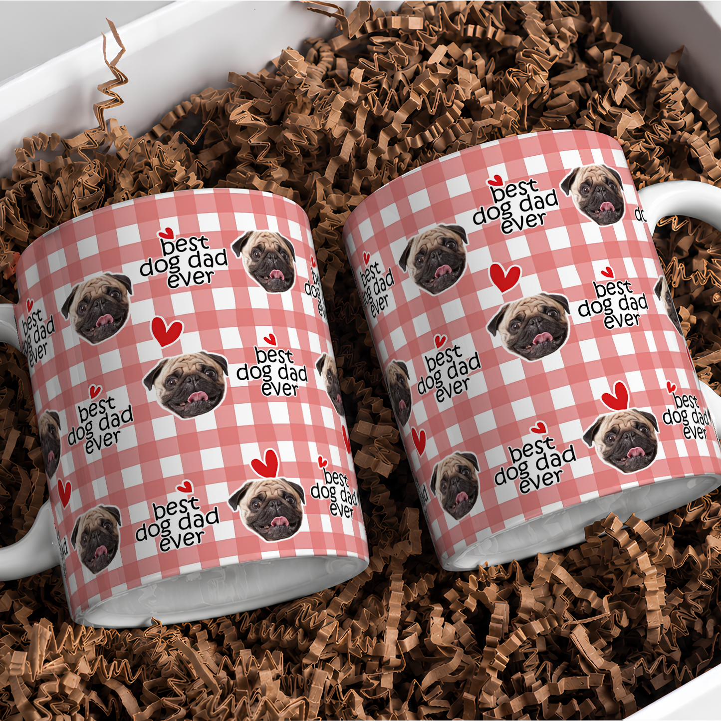 VPST40 Photo Upload Best Dog Dad Mom Ever - Personalized White Mug Accent Mug