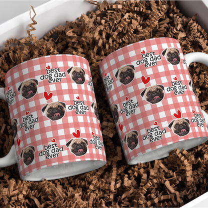 VPST40 Photo Upload Best Dog Dad Mom Ever - Personalized White Mug Accent Mug