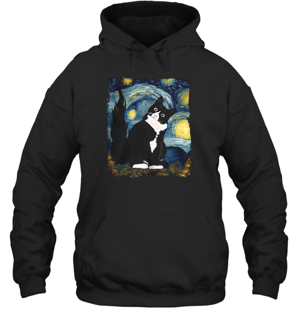 Miah1193 Tuxedo Cat Starry Night
