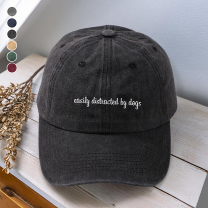 PSC11 Easily Distracted By Dogs - Wash Denim Cap