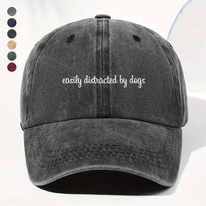 PSC11 Easily Distracted By Dogs - Wash Denim Cap