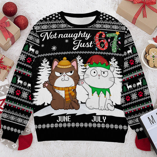 PSTS59 Not Naughty Just 67 Cat Lover - Personalized Custom Sweater