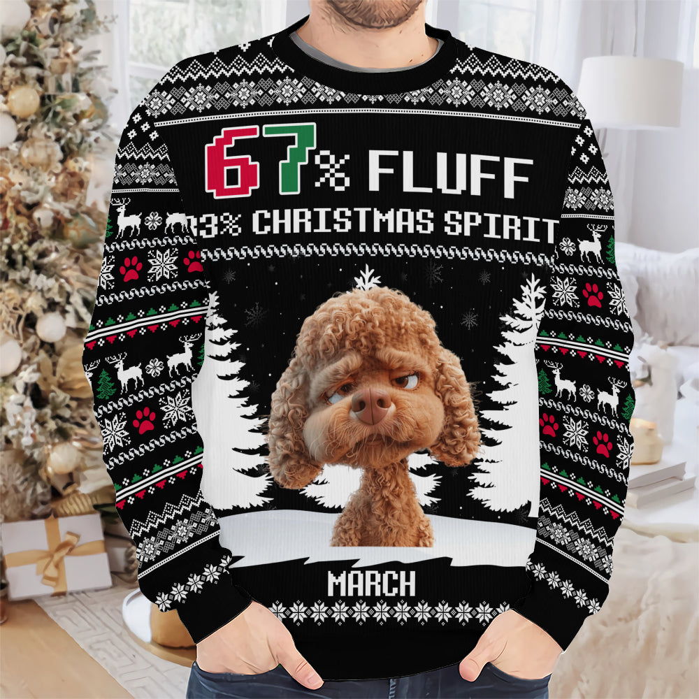 PSTS60 67% Fluff 33% Christmas Spirit Dog Lover - Personalized Custom Sweater