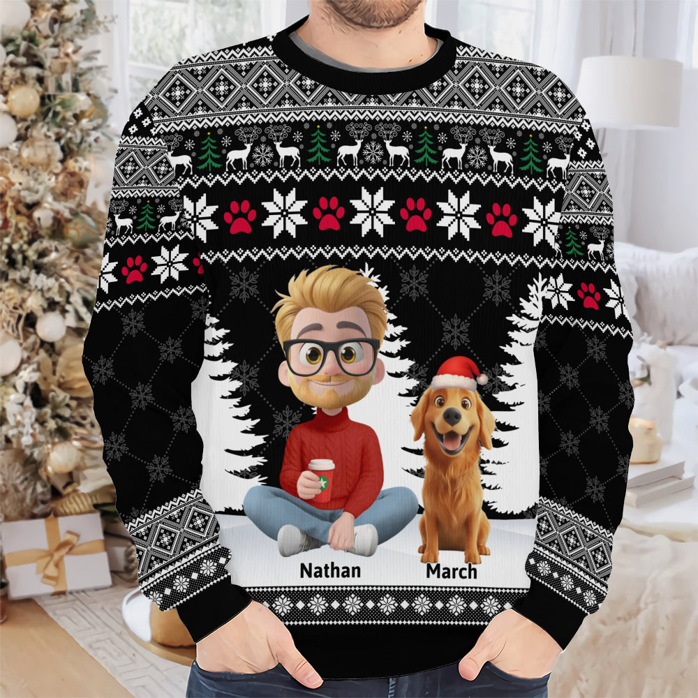 PSTS07 Fur Dad Xmas - Personalized Custom Sweater