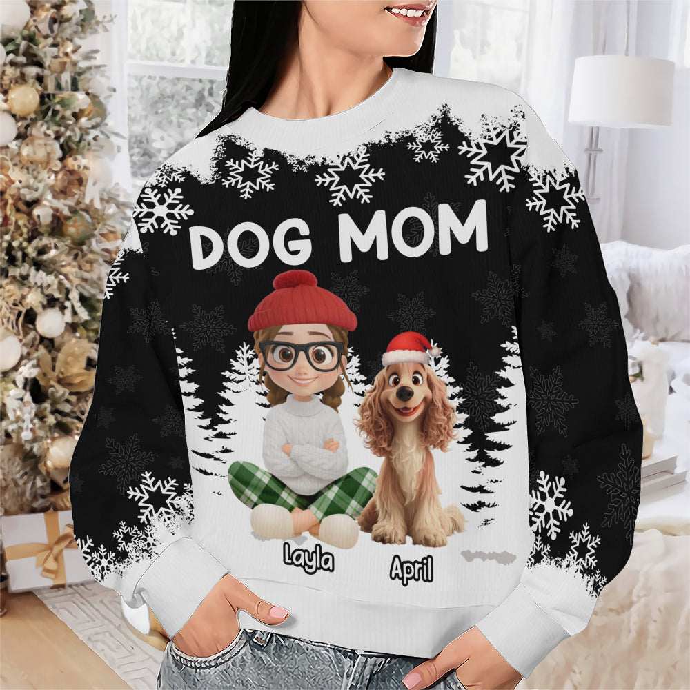 PSTS66 Dog Mom Christmas - Personalized Custom Sweater