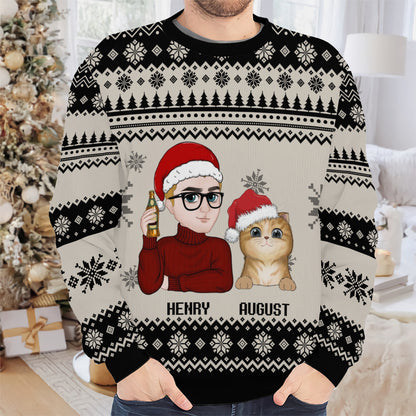 PSTS11 Fur Dad Xmas - Personalized Custom Sweater