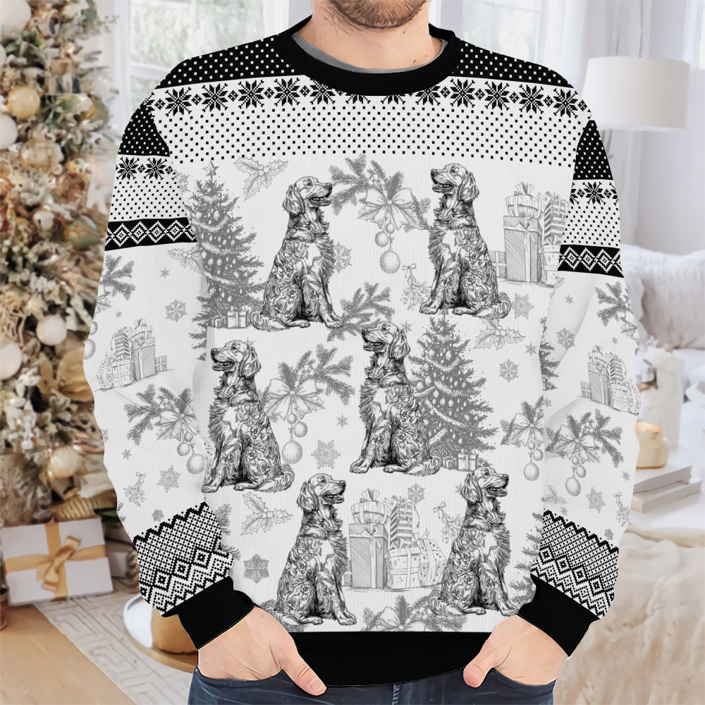 PSTS63 Toile De Jouy French Dog Lover - Personalized Custom Sweater