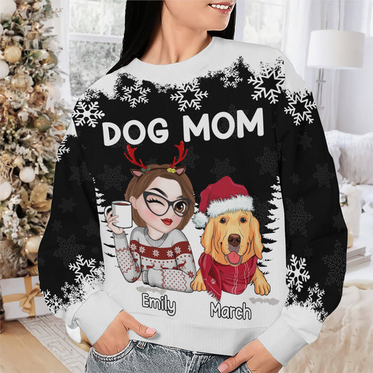 PSTS67 Dog Mom Dog Mum 2D Christmas - Personalized Custom Sweater