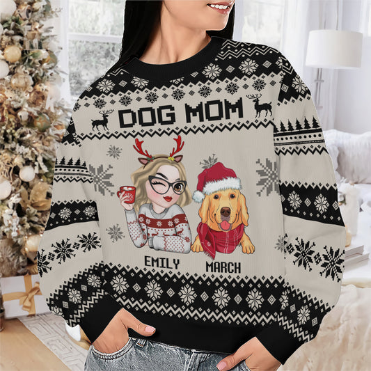 PSTS10 Dog Mom Mum Xmas - Personalized Custom Sweater