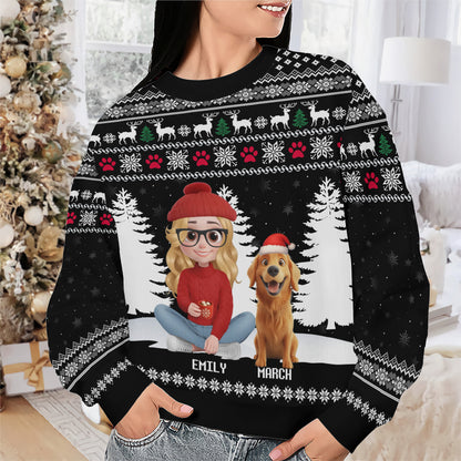 PSTS32 Dog Mom Christmas Pattern - Personalized Custom Sweater