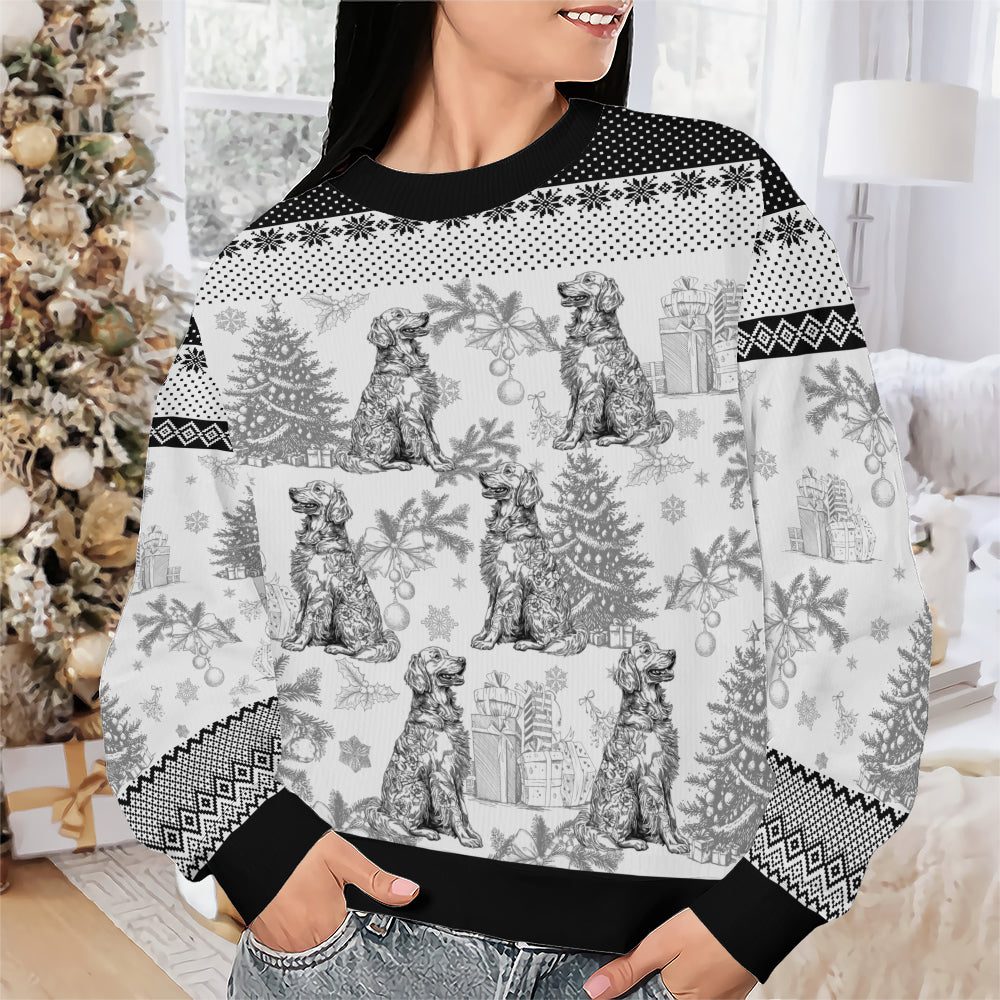 PSTS63 Toile De Jouy French Dog Lover - Personalized Custom Sweater