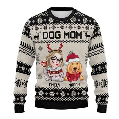 PSTS10 Dog Mom Mum Xmas - Personalized Custom Sweater