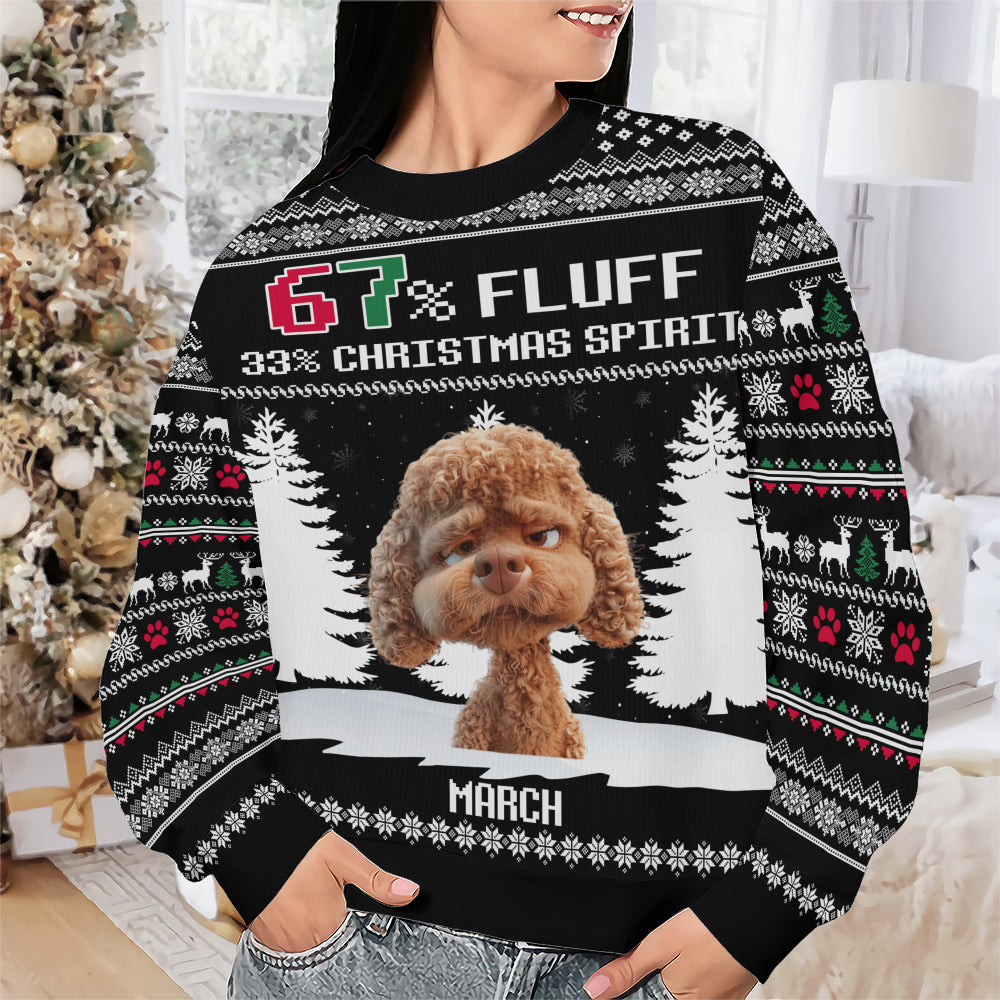 PSTS60 67% Fluff 33% Christmas Spirit Dog Lover - Personalized Custom Sweater