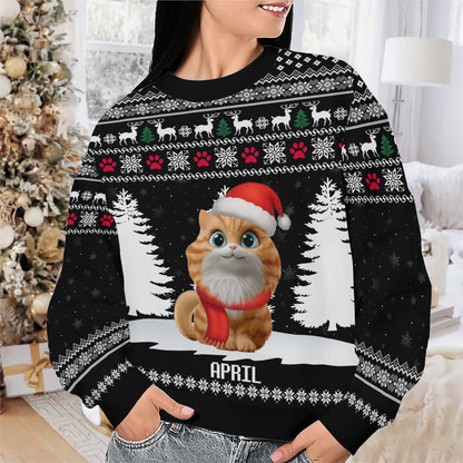 PSTS37 Cat Lover Christmas Pattern - Personalized Custom Sweater